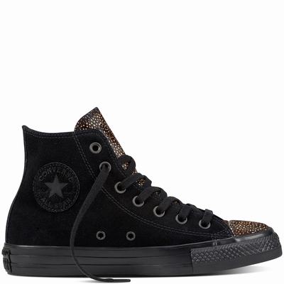 Converse Chuck Taylor All Star '70 Cheetah Pony Hair High Tops Womens - Black/Black/Black Shoes (274TXKQA)